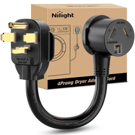 Nilight EV Dryer Adapter Cord 30 Amp to 30Amp 4 Prong 125V/250V 7500 Watt Pure Copper Dryers New Outlet Old Plug Conversion Heavy Duty 10 Gauge Wires 14-30P 10-30R 30M/30F