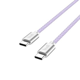 BUDI - 1.5m Type-C to Type-C Fast Charging Braided Cable - DC206TT15 (Purple)