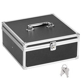 GUSHBIN Locking Cash Box Money Storage Box with Removable Tray Portable Cash Organizer with Handle Large Currency Organizer