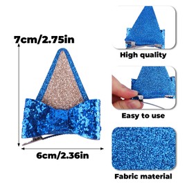 4 Useful Glitter Hair Clips Cute Birthday Decorations Animal Cosplay Hair Clips Lovely Dog Bow Hair Clips for Birthday Dress Party Supplies