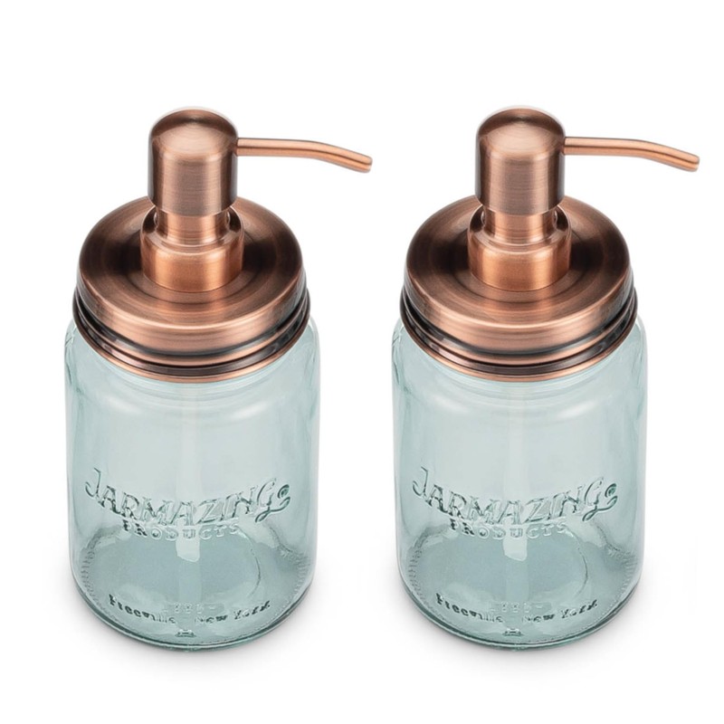 Jarmazing Products Mason Jar Soap Dispenser - Copper - with