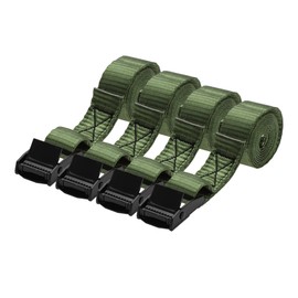 Hihaha Ratchet Tie Down Straps/Heavy Duty Tensioning Belts Motorcycle Trailer Trucks Cargo/Adjustable 250kg 1"x 6.5' / 4 Pcs Green