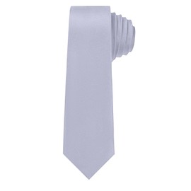 JUNMEISI Men's Ties Solid Pure Color 2.35" (6CM) Plain Slim Necktie Skinny Grey Ties For Men, Silver Grey, Medium