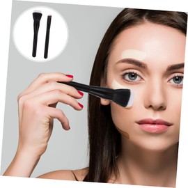 BIUDECO 2 Pcs Makeup Brush Set Blush Brush Flat Head Brush for Contour Black Stippling Brush Suit