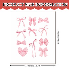 Coquette Pink Bow Throw Blanket for Couch, Bed, Sofa - Preppy Girly Decor for Women's Bedroom - Cute Room Accessory - 50x60 Inches