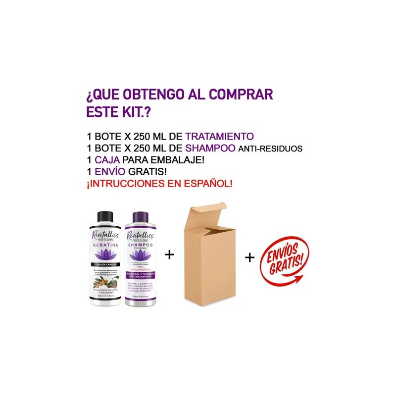Cirugía Capilar Keratina Brasileña Alaciante + Shampoo 250ml