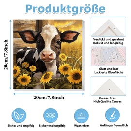 Paint by Numbers for Adults with Frame, Paint by Numbers, DIY Brush, Acrylic Paint, Canvas Painting, Hand-Painted Home Decoration, Canvas, Oil Painting, with Frame and Box, 20 x 20 cm (Ox)