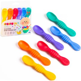 KOKO’IN Silicone Baby Spoon Set – 6-Pcs Set Feeding Spoons for Babies – Soft Food-Grade Silicone Spoons – Baby Led Weaning Spoons for First Stage Feeding - BPA-Free and Phthalate-Free