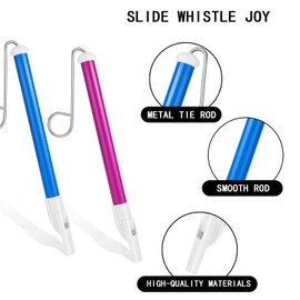 2 Pcs Slide Whistle, Plastic Slide Whistle Toy with Stainless Steel Sliding Rods, Musical Training Instrument for Kids and Beginners, Fun Sound Toy for Parent-Child Games, Creative Educational Gift