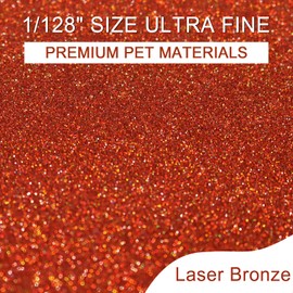 Ceya Holographic Ultra Fine Glitter, 3.5 oz/100 g, Laser Bronze Glitter 0.2 mm for Slime, Epoxy Resin Craft Cups, Jewellery, Nail Art, Festival, Make-Up, Painters