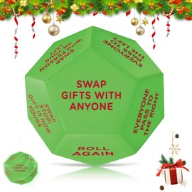 Santa Swap Gift Exchange Dice, Exchange Dice Game 2025 New - 3 Inch Exchange Dice Game Christmas Party Gift Exchange Dice Game for Family Friends Holiday Party 12 Different Sides (Random Box)