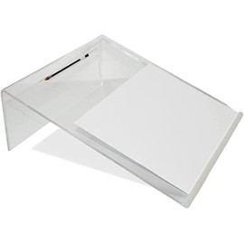 Premium Clear Acrylic Ergonomic Writing Slope, Anti Slip, Extra Wide, 20 Degree Angle Improve Writing Posture, with Pen Holder
