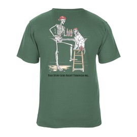 SEA DOG Vintage Graphic T-Shirt Garment Dyed 100% Ringspun Cotton, Relaxed Fit, Pre-Shrunk, Printed in USA - Vintage Bones (US, Alpha, X-Large, Regular, Regular, Emerald)