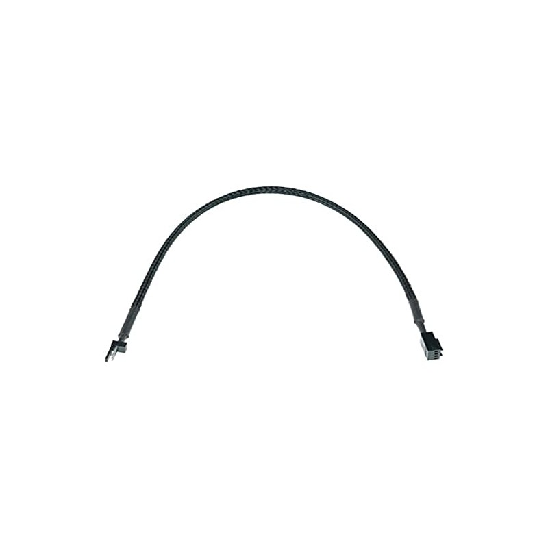 Phobya 3-Pin to 4-Pin PWM Fan Adaptor 30cm - Black-Sheathed