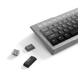 Pwnage Ultra Custom Cherry-Profile PBT Keycap Set for 60%, 65%, 68% 75%,100% Keyboard Size - Double Shot PBT Non Shine Through Keyboard Keycaps - Gradient Gray