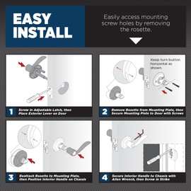 Weiser Toluca Venetian Bronze Door Handle, Reversible Privacy Lever, Interior Door Handles for Bedroom and Bathroom Doors, Keyless Bathroom/Bedroom Door Lock, Traditional Home Décor