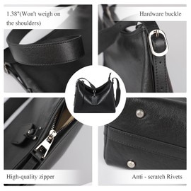 MoreFarther Women Tote Handbags, Genuine Leather Hobo Purses Medium Shoulder Purses with a Adjustable Strap.(Brown)