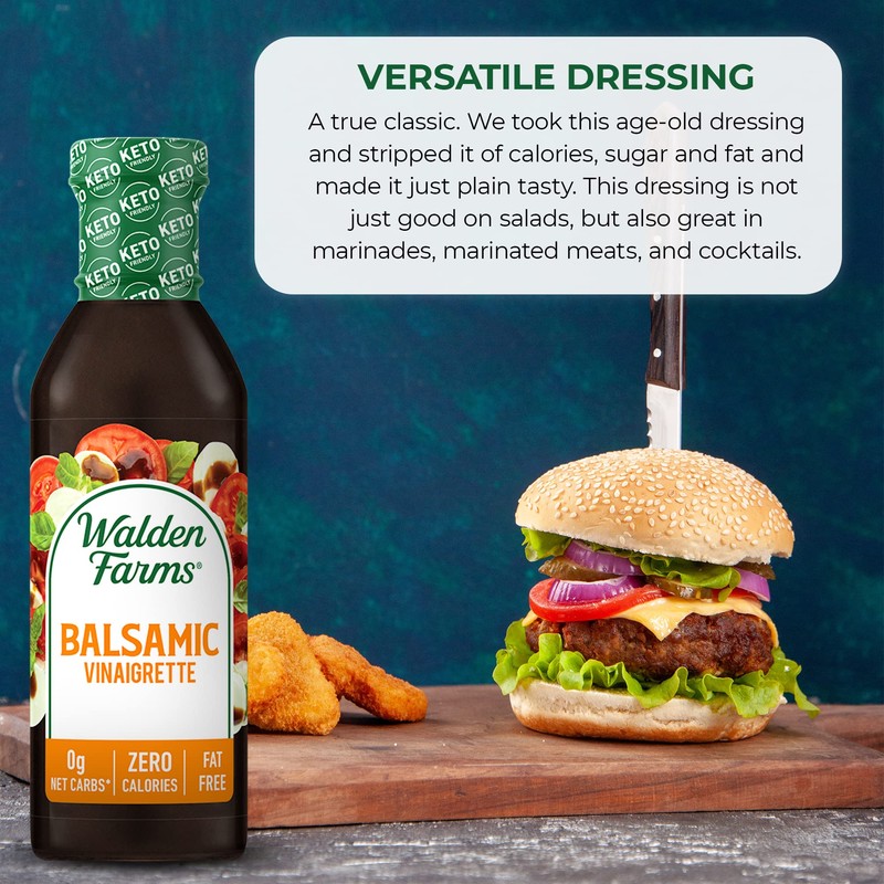 Walden Farms Balsamic Vinaigrette – Calorie-Free, Gluten-Free, Low Carb, Keto-Friendly,