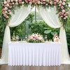 WedDecor White Table Cloth Skirt, 6ft x 2.5ft Pleated Rectangle