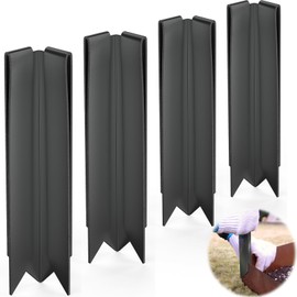 Fixirons 4 Pack Black 90°Connector Clips for 6 & 8 inch Edging Corten Steel Landscape Edging Clip, Garden Border Edging Clip for Landscaping Steel Lawn Edging Clip