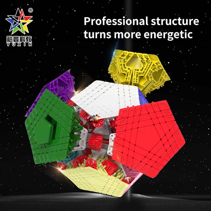 YuXin Teraminx Stickerless 7x7 Dadecahedyon Cube12 Sided Cube Puzzle Gigaminx