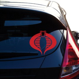 Yoonek Graphics Cobra Command Decal Sticker for Car Window, Laptop, Motorcycle, Walls, Mirror and More. # 460 (4" x 4.4", Red)