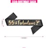 PartyForever 55th Birthday Sash 55 and Fabulous Decorations for Her