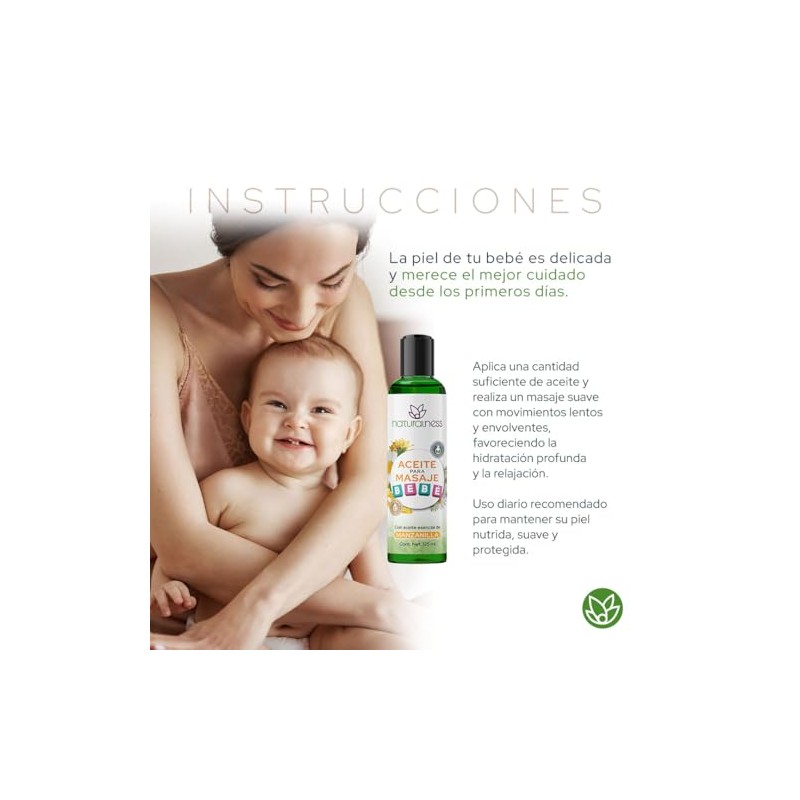 Aceite para masaje de bebé 125ml con manzanilla y hamamelis