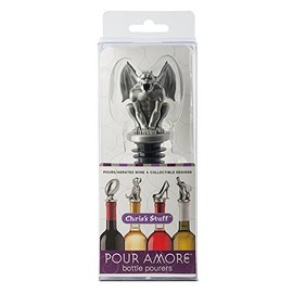 Stainless Steel Gargoyle Wine Aerator Pourer - Deluxe Decanter Spout for Robust Red and White Wine - Pour Amore Bottle Pourer/Stopper & Air Diffuser by Chris's Stuff