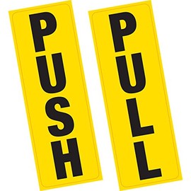 Push Pull Door Sign Vinyl Stickers Pair Shop Business Home