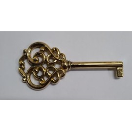 Vintage Universal Skeleton Furniture Cabinet Key Lock Polished Solid Brass Plated 3"