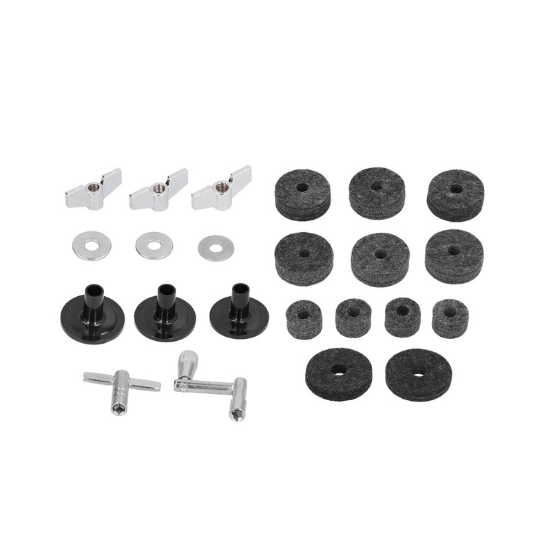 23Pcs Cymbal Felts Sets Stent Tube Clutch Wing Nuts Washer