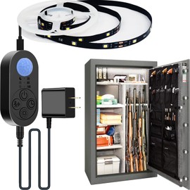 Motion Sensor Gun Safe Light, Motion Activated LED Light Strip with Self-Adhesive Tape with Hooks for Gun Safe, Locker, Closet with Carpet Interior