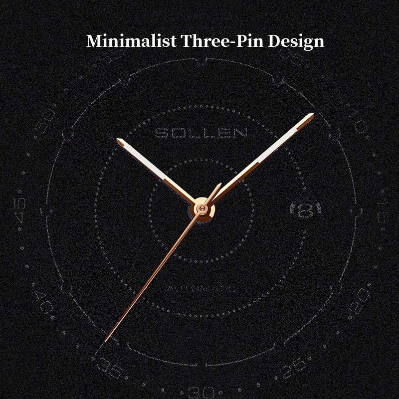 SOLLEN Automatic Watches for Men, Minimalist and Slim Watches for
