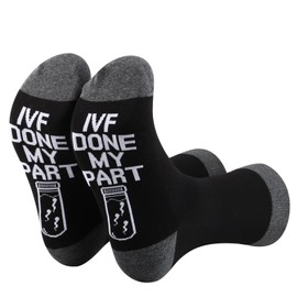 BDPWSS IVF Dad Socks IVF Transfer Day Gift First Time Dad I-V-F Done My Part Lucky Fertility Sock Infertility Awareness Gifts (CA/US, Alpha, One Size, Regular, Regular, IVF Socks)