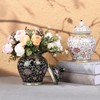 Enamel Ginger Jar with Lid 7.72"H,Handmade Chinoiserie Ginger Jar, Ceramic