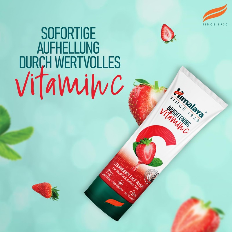 Himalaya Brightening Vitamin C Strawberry Face Wash | Brightening Face