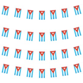 WXTWK Cuba Flags Cuban Small Mini Pennant String Banner Flag Festival Decorations(50 Feet 38 Flags)