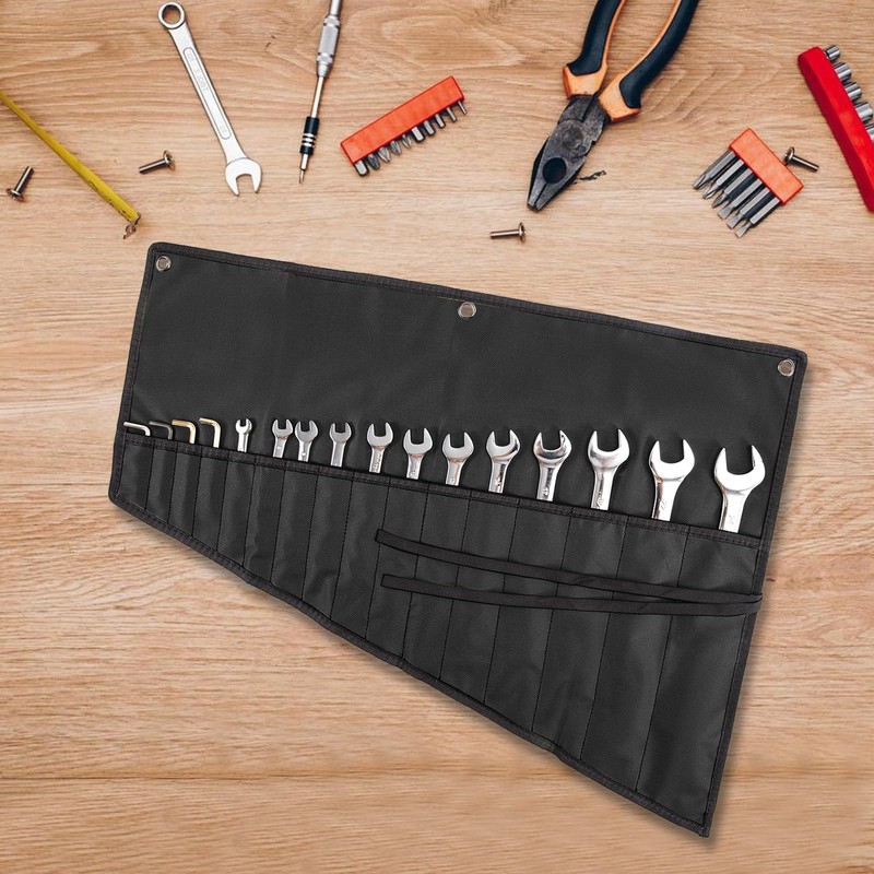 Wrench Organizer,Tool Roll Pouch – 16-Pocket Waterproof Oxford Cloth Wrench