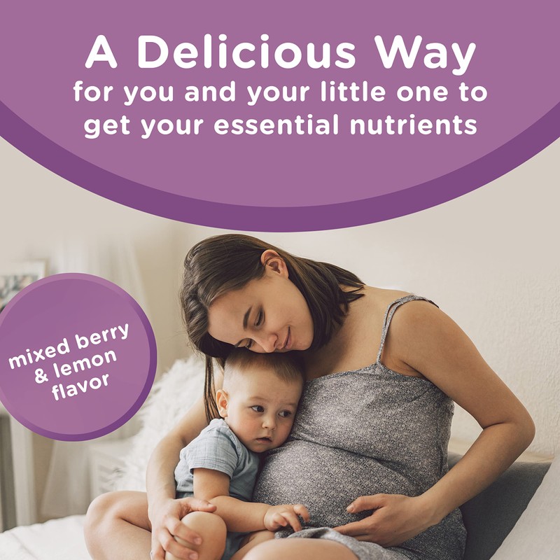 Centrum Postnatal Multivitamin Gummies with Biotin and DHA, Mixed Berry