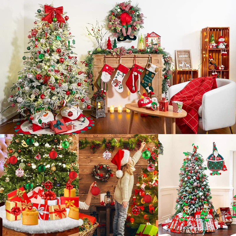 Unbreakable Christmas Baubles, Pack of 16, Plastic Christmas Tree Ornaments,