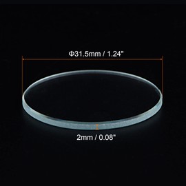 sourcing map AR Coating Watch Lens Round Flat Mineral Watch Glass 31.5 mm x 2 mm Pack of 3