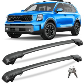 KINGGERI 300lbs Lockable Roof Rack Cross Bars Compatible with Kia Telluride X-PRO X-LINE 2023 2024 2025 with Raised Side Rails, Heavy Duty Aluminum Roof Rails Crossbars Luggage Accessories