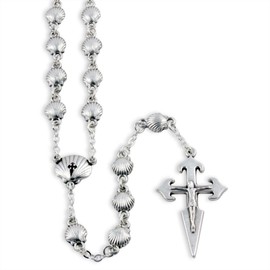 St James Santiago Pilgrimage Rosary metal shell beads