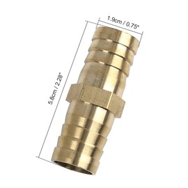 sourcing map Brass Barb Hose Connection Straight Connection for Water 19 mm Pack of 5