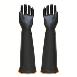 YIOIY Chemical Resistant Gloves, Heavy Duty Rubber Gloves, Industrial Protective Gauntlets Gloves, Reusable, Resist Strong Acid, Alkali and Oil (Thin, 55CM)