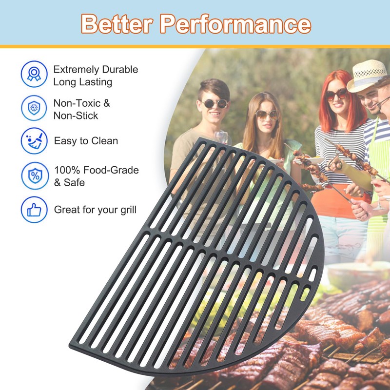 Derurizy 361 Searing Grate, Half-Moon Cast Iron Grill Grate, Extra