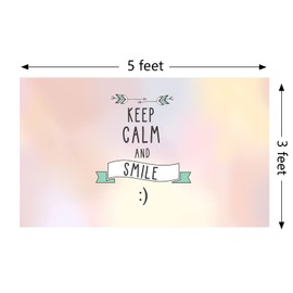 Motivational Quotes Keep Calm And Smile Flag Inspirational Wall Art Decor Tapestry 3x5 Feet College Dorm Room Gym Office Decor Man Cave Frat Wall Indoor Outdoor Flag with Bass Gromments (style-17)