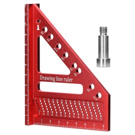 Uadme 3D Mitre Square Protractor, 22.5-90 Aluminium Alloy High Precision Mitre Triangle Ruler, Layout Measuring Tool for Woodworking, Carpenter, Engineer, Construction Projects