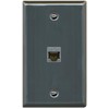 RiteAV CAT 6A Shielded Wall Plate Single Gang 1 Port - Flat [Stainless Steel]